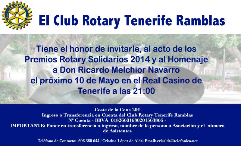 Premios Rotary Solidarios 2014 "DISTINCIÓN A LA CULTURA: ASOC. CUL. TUSANTACRUZ" 10 de mayo