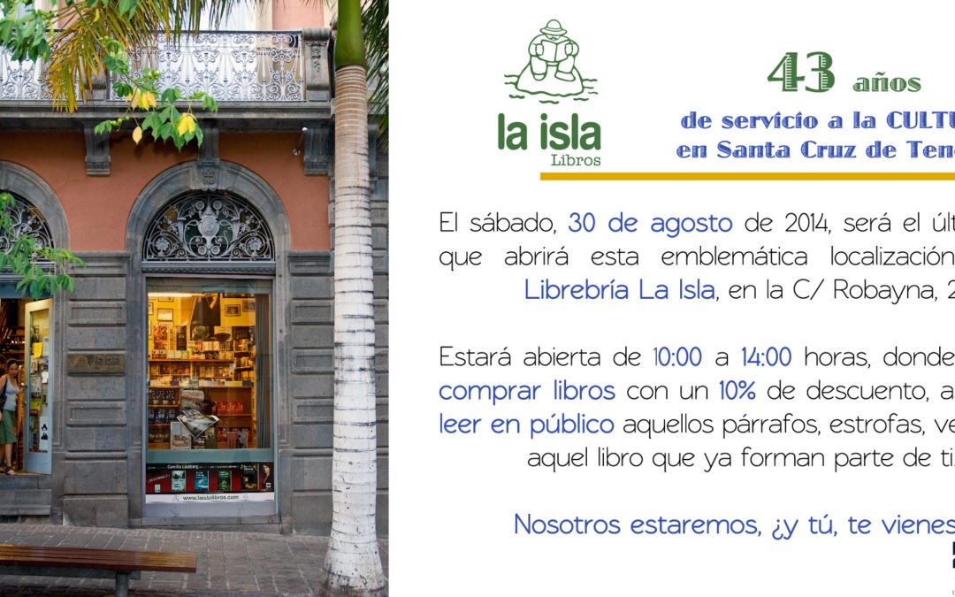 LIBRERÍA LA ISLA, CIERRA SU EMBLEMÁTICO ESTABLECIMIENTO DE C/ ROBAYNA