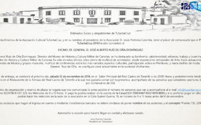 Premio TuSantaCruz 2016 12 Noviembre 2016 20:00H en Real Casino de Tenerife