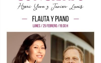 Concierto Flauta Dª. Hyeri Yoon y Piano D. Javier Lanis. Lunes 25 de febrero de 2019, a las 19:30 horas. Salón Principal del Real Casino de Tenerife.