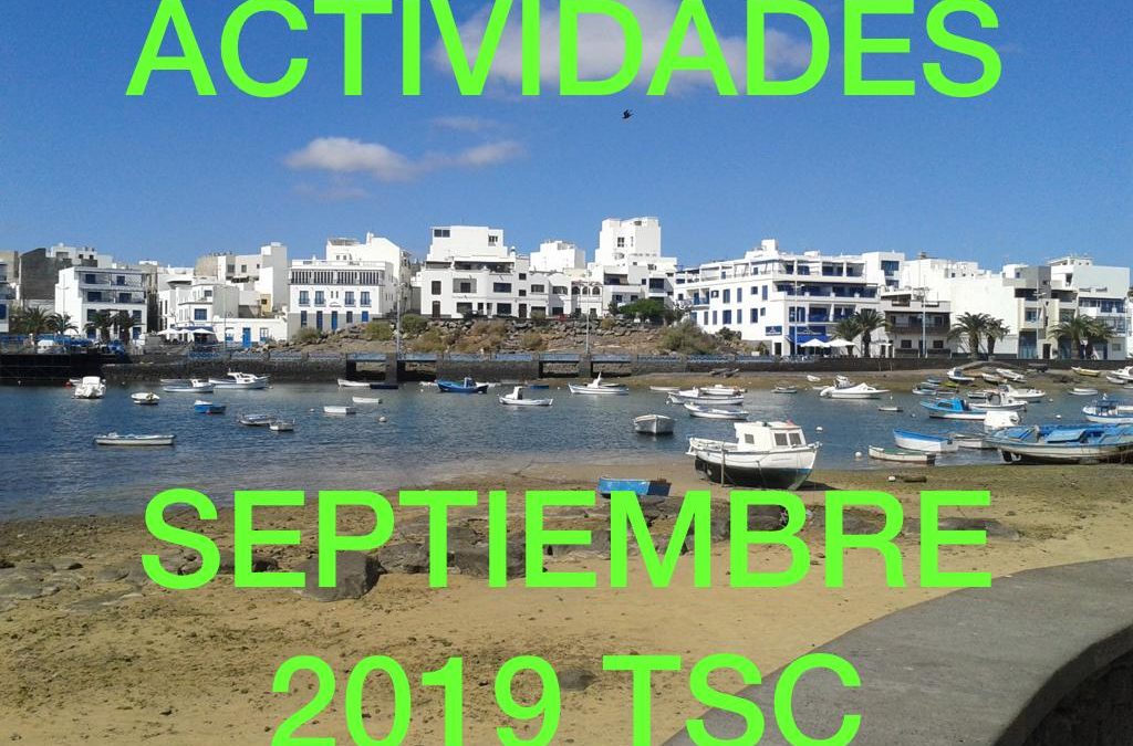 ACTIVIDADES MES SEPTIEMBRE DE 2019 TuSantaCruz.